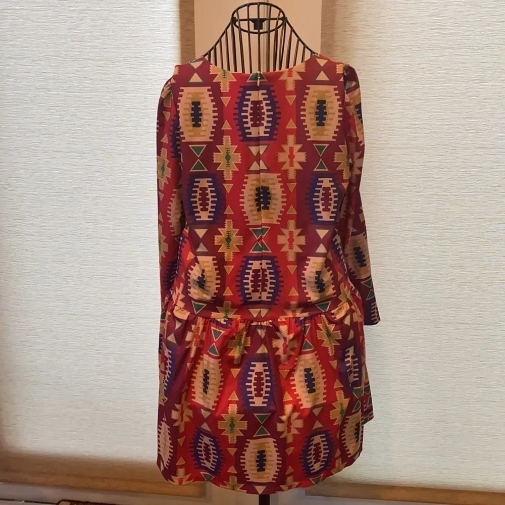 Anthropologie EyeDoll wildfires aztec print babydoll dress